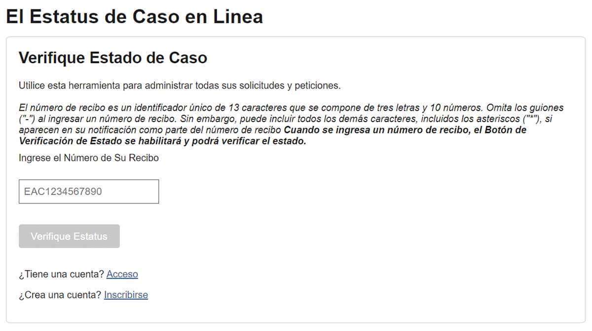 El Estatus de Caso en Linea