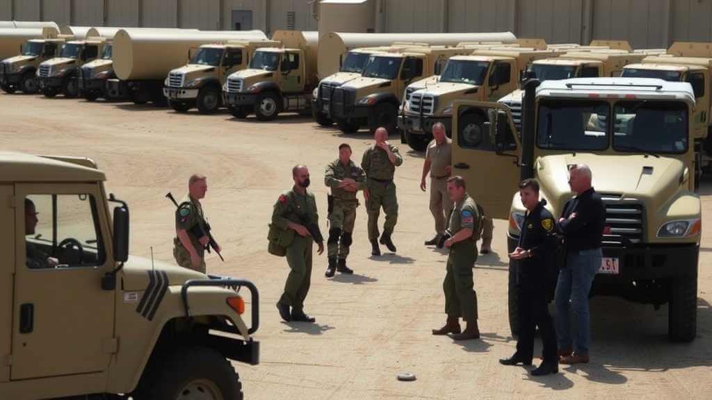 Military personnel discussing in a strategic environment