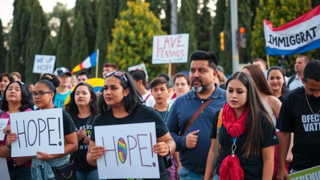 Community gathering discussing immigration issues