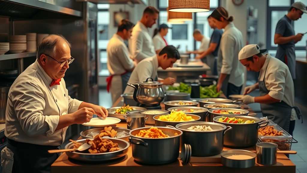 Chefs working in a kitchen