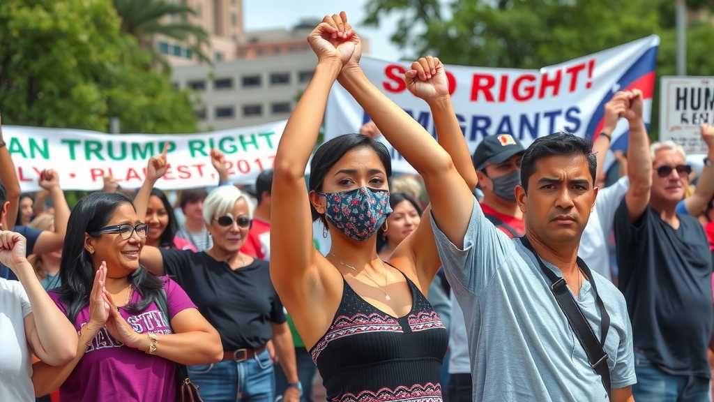 Community rally advocating for immigrant rights.