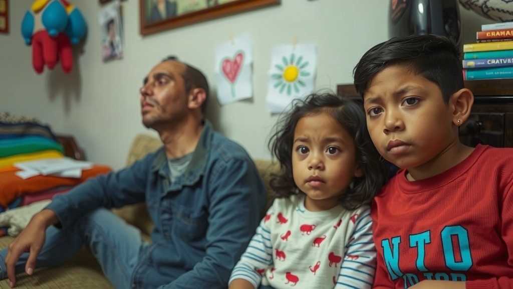 Emotionally charged moment of a family affected by immigration laws.