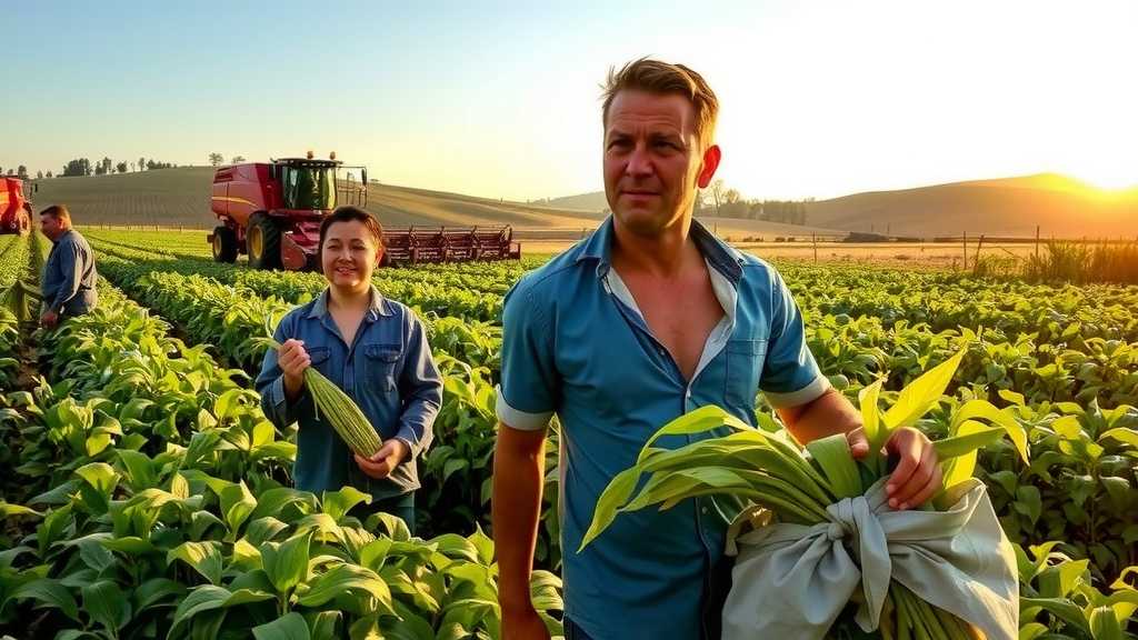 Farm workers in a field