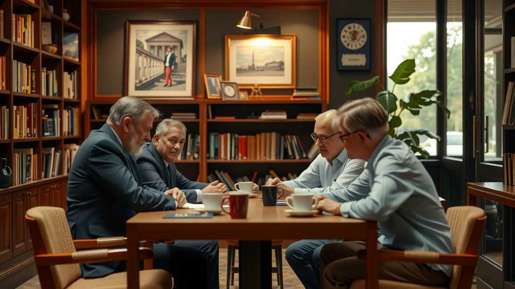 senadores-en-una-cafeteria-discutiendo-un-acuerdo-bipartidista