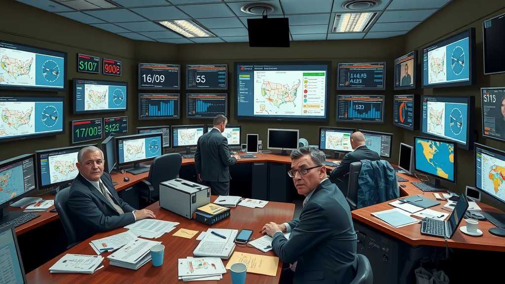Control room for immigration enforcement operations.